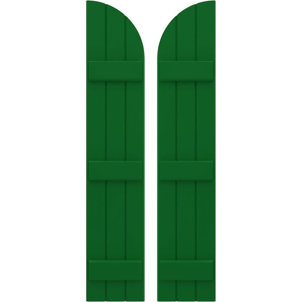Ekena Millwork Americraft 3-Board (3 Batten) Wood Joined Board-n-Batten Shutters w/ Arch Top, ARW401BQ311X77HGH, PR ARW401BQ311X77HGH - main